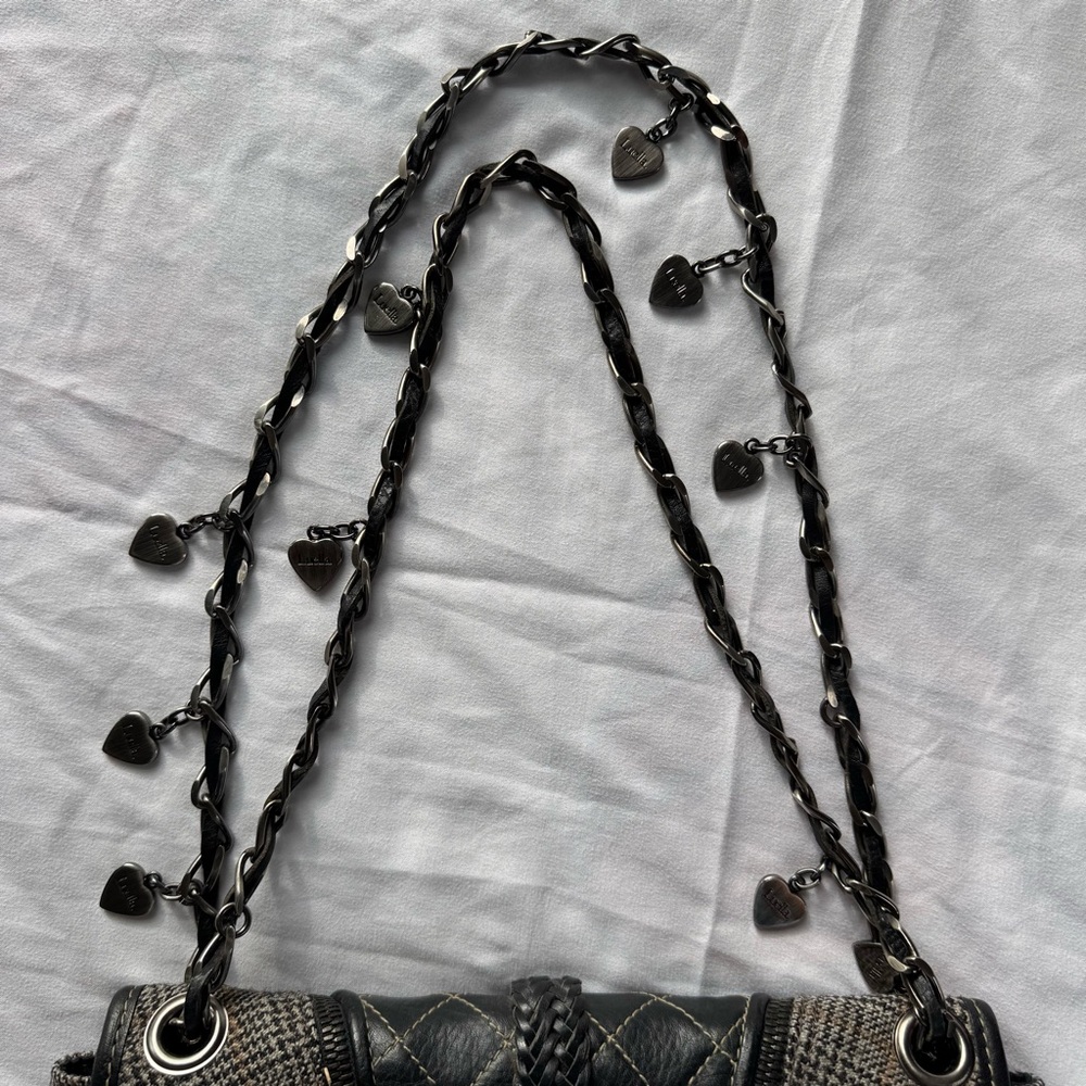 Luella Vintage Two-Way Chain Strap Tweed Handbag - Picture 4 of 6